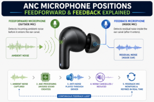 Image – Diagram of ANC feedforward/feedback microphone positions