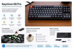 Image – Keychron K8 Pro keyboard with mechanical switches detail shot